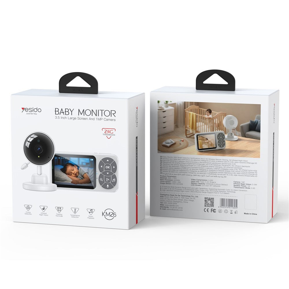 Baby Monitor Yesido KM26, Wi-Fi, Biely