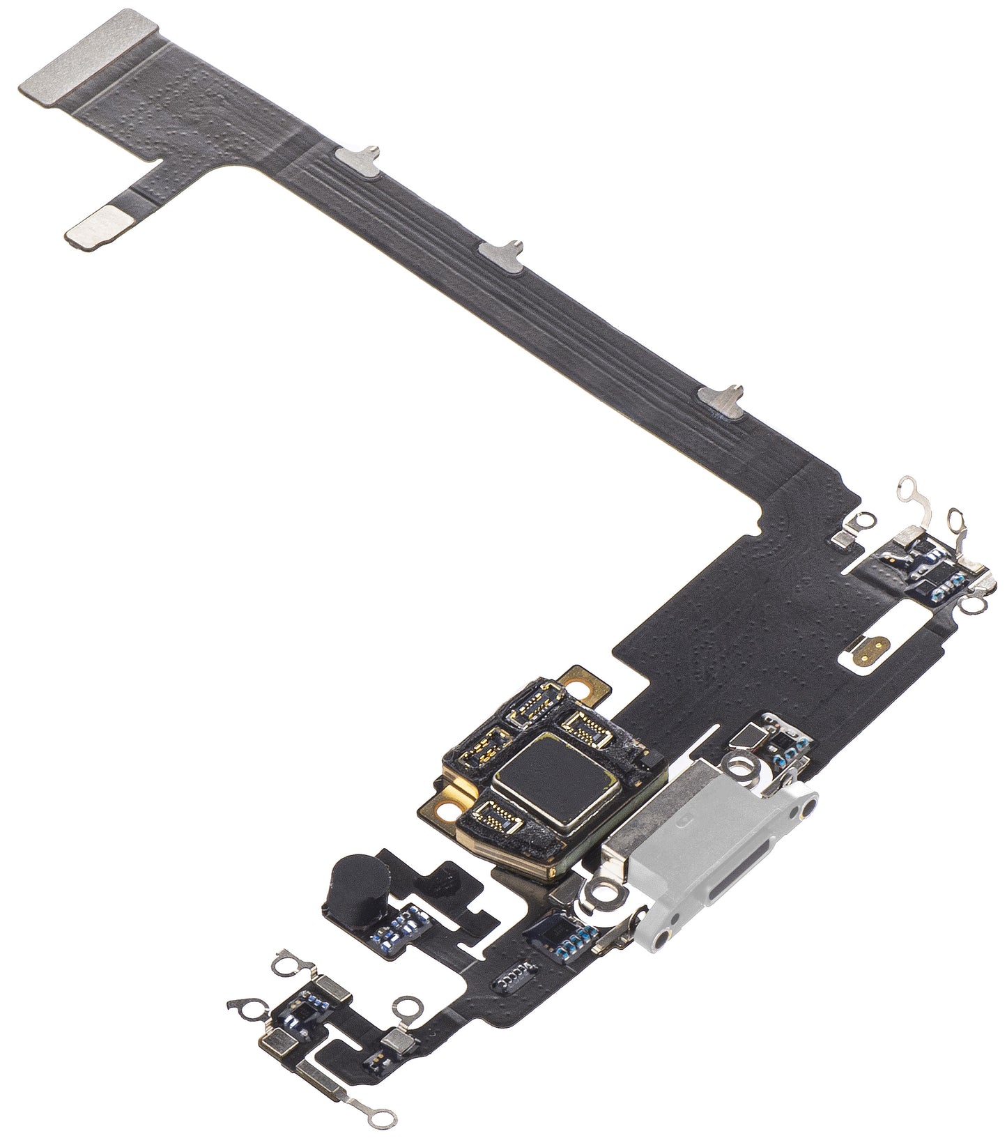 Pásik s konektorom nabíjania / dát - mikrofón Apple iPhone 11 Pro Max, strieborný