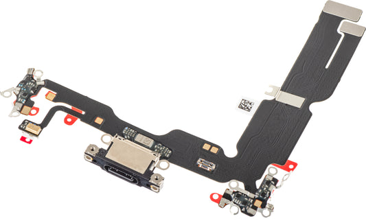 Pásik s nabíjacím konektorom - mikrofón Apple iPhone 15 Plus, čierny