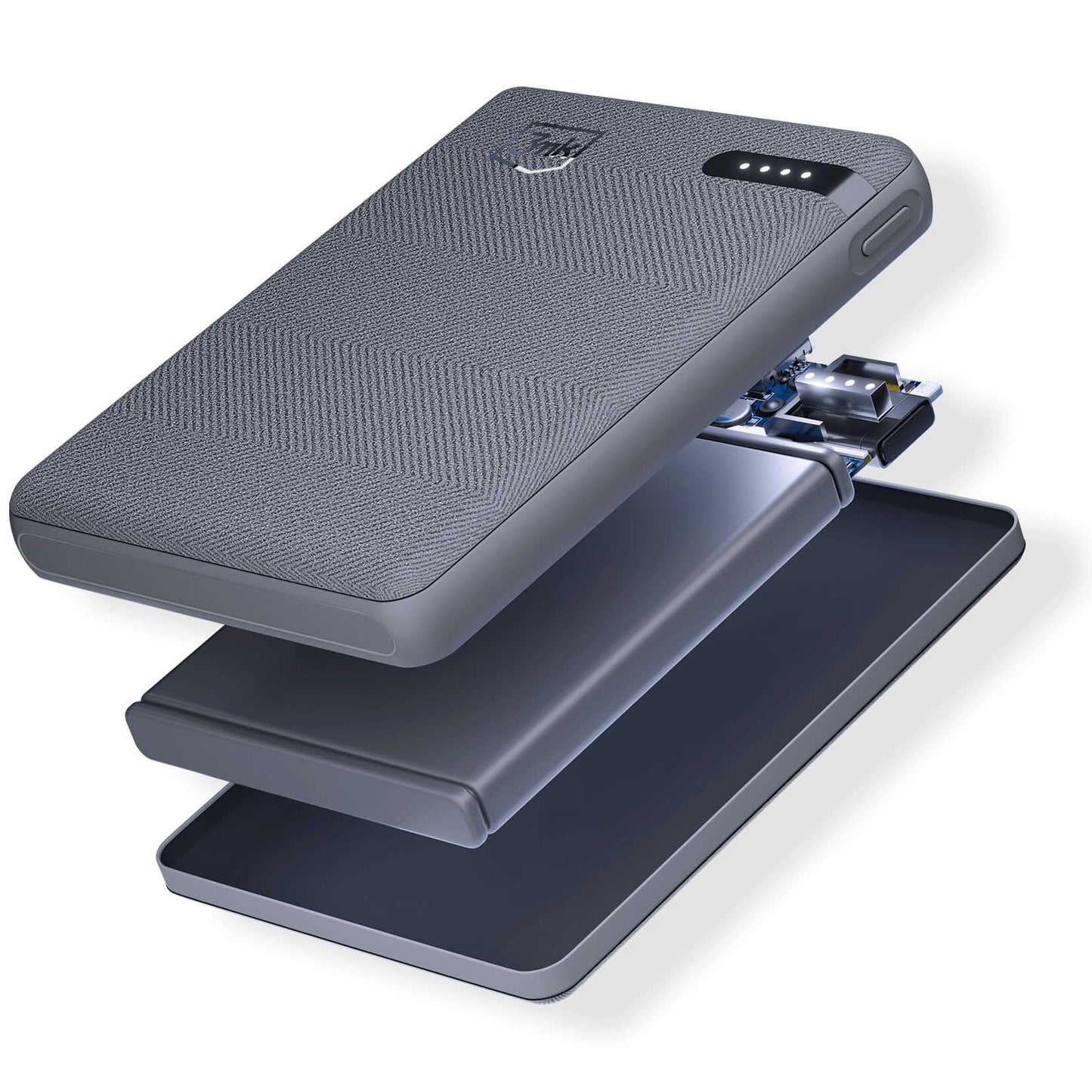 Externá batéria 3MK Pocket, 5000mAh, 12W, 1 x USB-C, Sivá