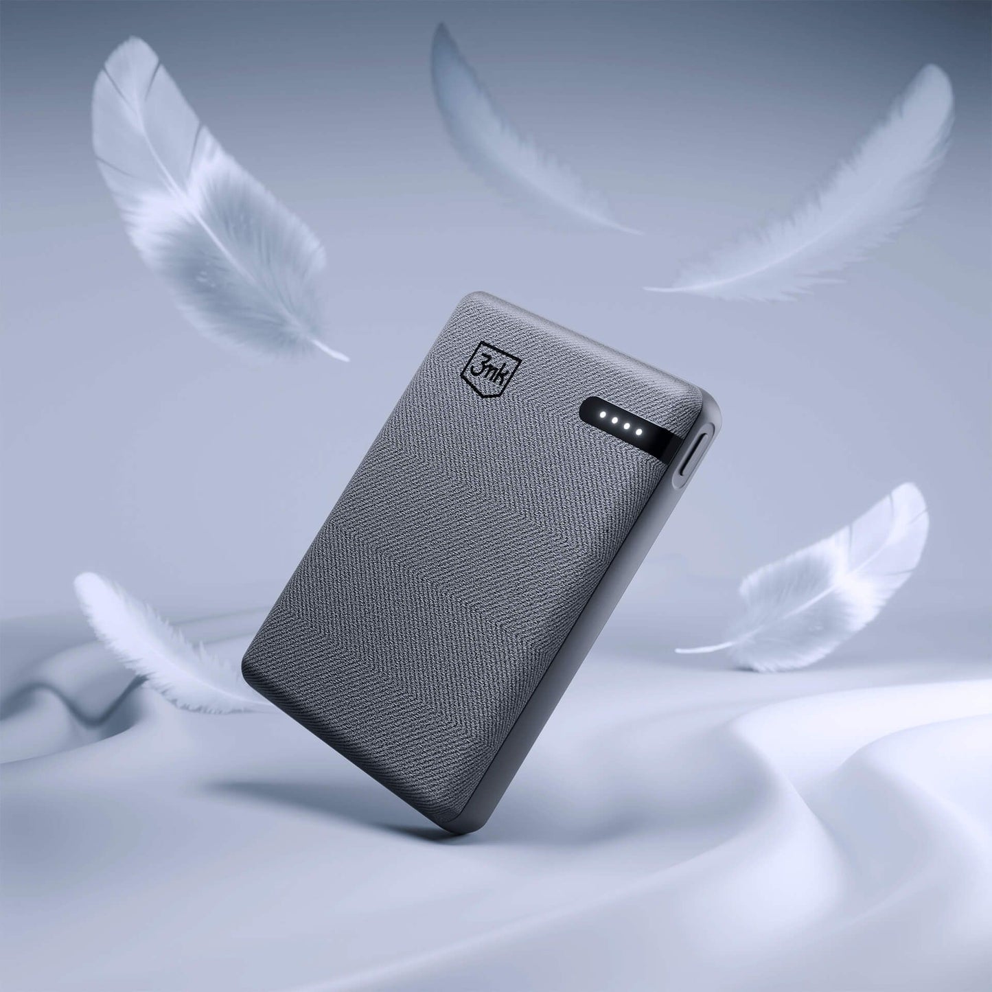 Externá batéria 3MK Pocket, 5000mAh, 12W, 1 x USB-C, Sivá