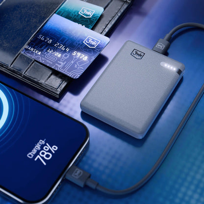 Externá batéria 3MK Pocket, 5000mAh, 12W, 1 x USB-C, Sivá