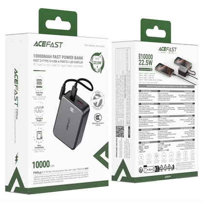 Externá batéria Acefast M28, 10000mAh, 22.5W, QC + PD, 1 x USB-A - 2 x USB-C, Čierna