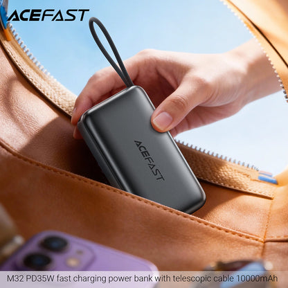 Externá batéria Acefast M32, 10000mAh, 35W, PD, 2 x USB-C, Sivá