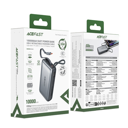 Externá batéria Acefast M32, 10000mAh, 35W, PD, 2 x USB-C, Sivá