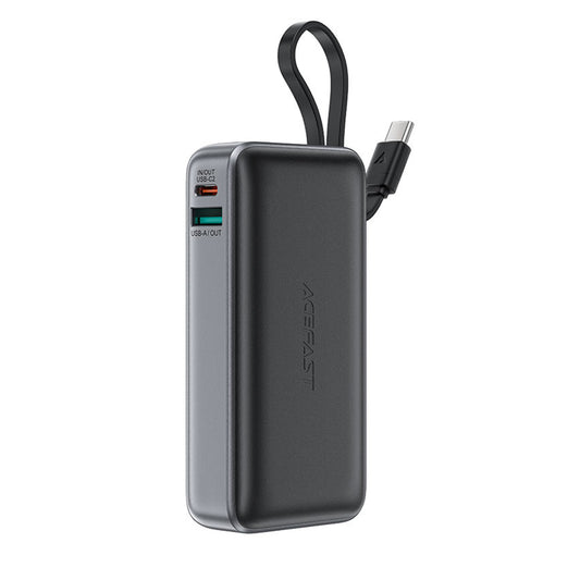 Externá batéria Acefast M7, 10000mAh, 30W, QC + PD, 1 x USB-A - 2 x USB-C, Čierna