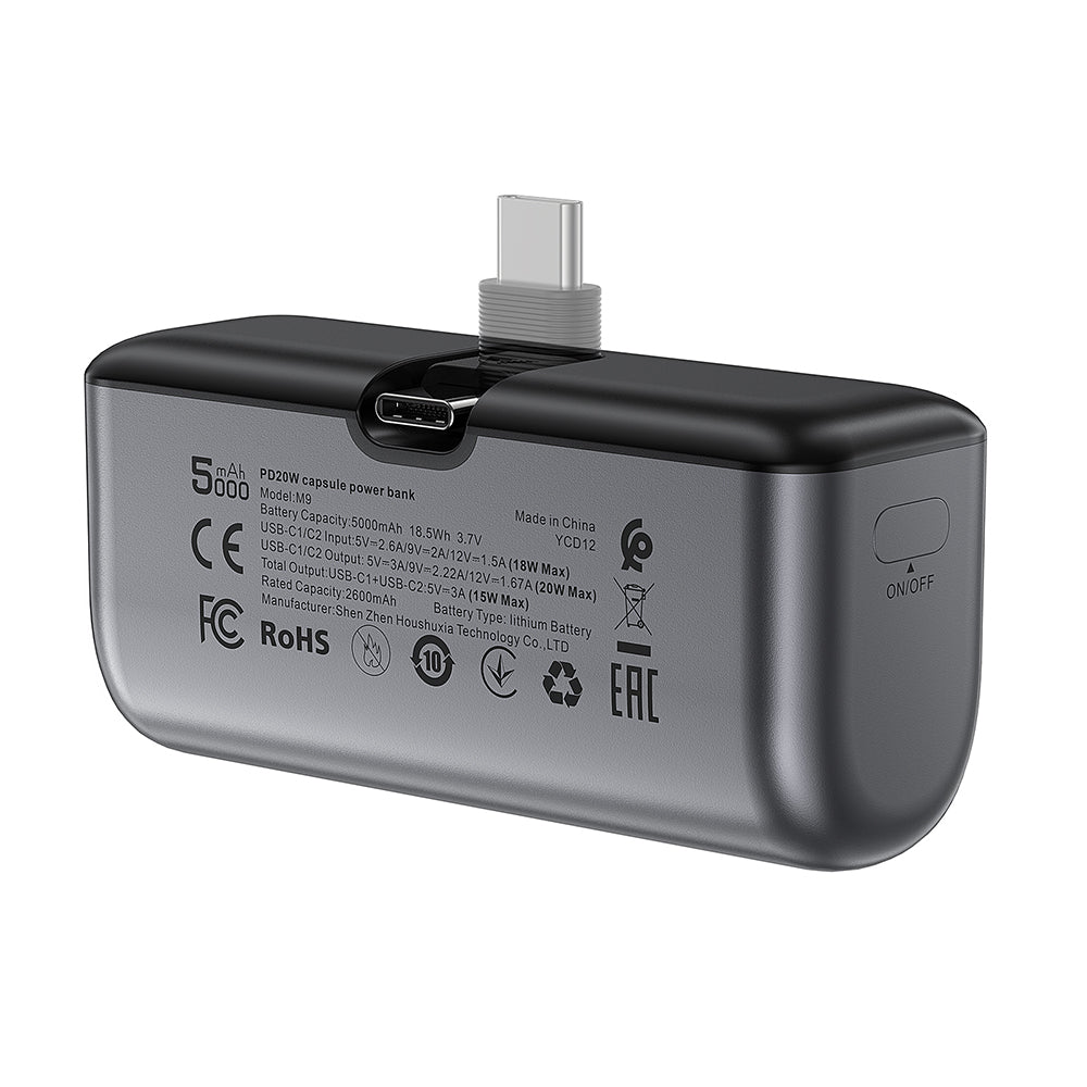 Externá batéria Acefast M9, 5000mAh, 20W, PD, 2 x USB-C, čierna