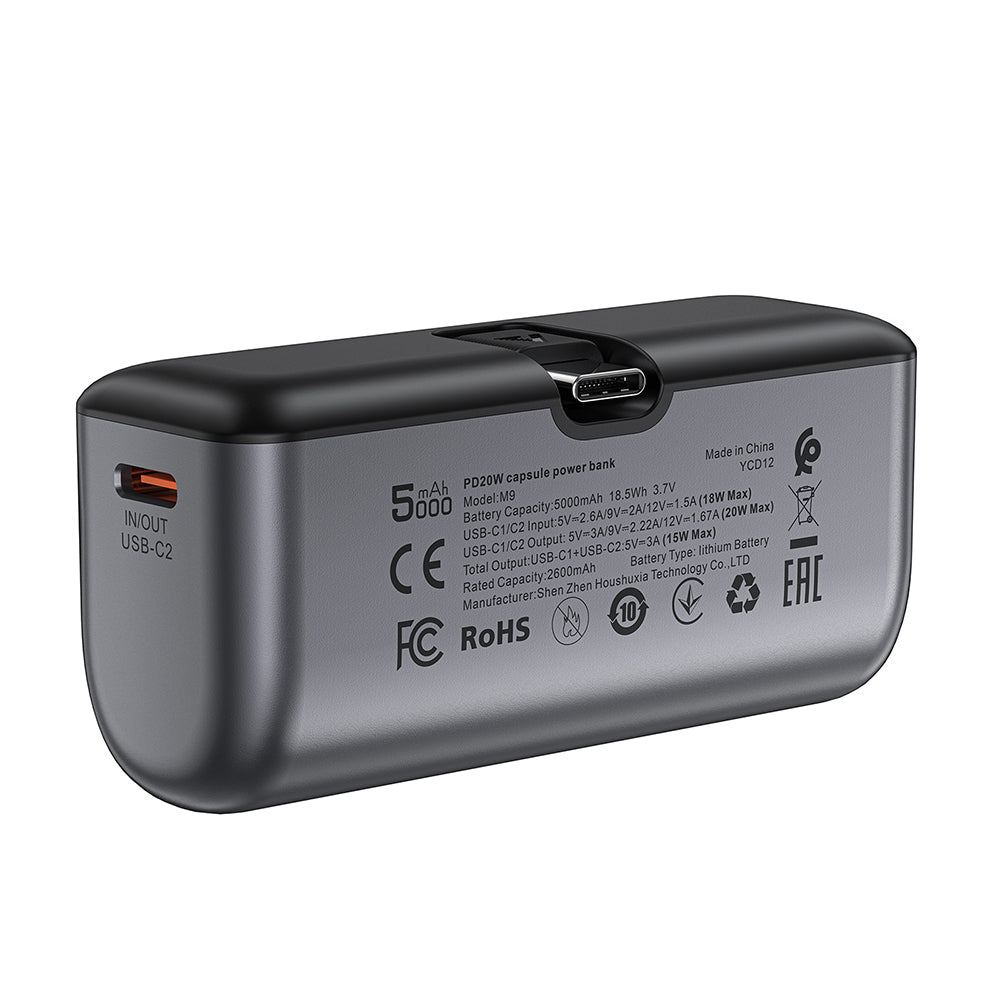 Externá batéria Acefast M9, 5000mAh, 20W, PD, 2 x USB-C, čierna