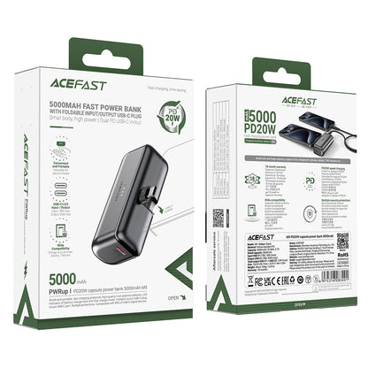 Externá batéria Acefast M9, 5000mAh, 20W, PD, 2 x USB-C, čierna