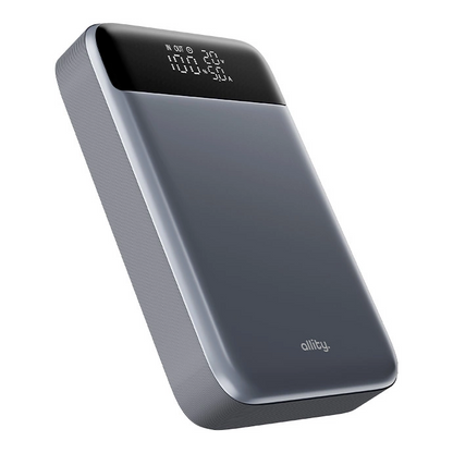 Externá batéria Allity. APB-200 PocketPower, 10000mAh, 33W, QC + PD, 1 x USB-A - 1 x USB-C, Sivá