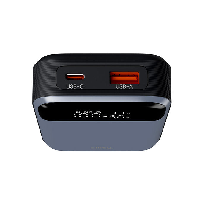 Externá batéria Allity. APB-200 PocketPower, 10000mAh, 33W, QC + PD, 1 x USB-A - 1 x USB-C, Sivá