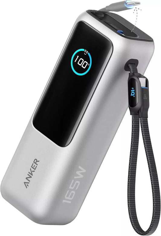 Externá batéria Anker, 25000mAh, 165W, QC + PD, 1 x USB-A - 3 x USB-C, Strieborná, Znovu zapečatená A1695H41
