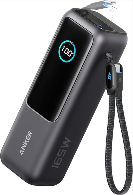 Externá batéria Anker, 25000mAh, 165W, QC + PD, 1 x USB-A - 3 x USB-C, Sivá, Znovu zabalená A1695H11