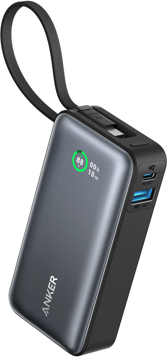 Externá batéria Anker Nano, 10000 mAh, 30 W, QC + PD, 1 x USB-A - 2 x USB-C, čierna A1259G11