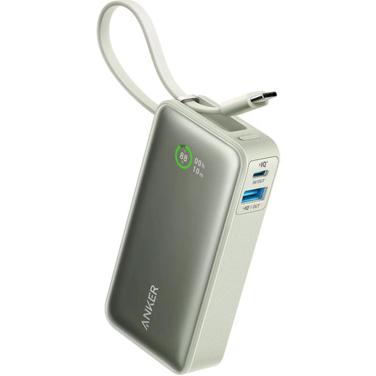 Externá batéria Anker Nano, 10000 mAh, 30 W, QC + PD, 1 x USB-A - 2 x USB-C, zelená A1259G61