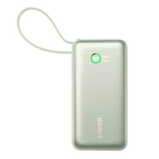 Externá batéria Anker Nano, 10000 mAh, 30 W, QC + PD, 1 x USB-A - 2 x USB-C, zelená A1259G61