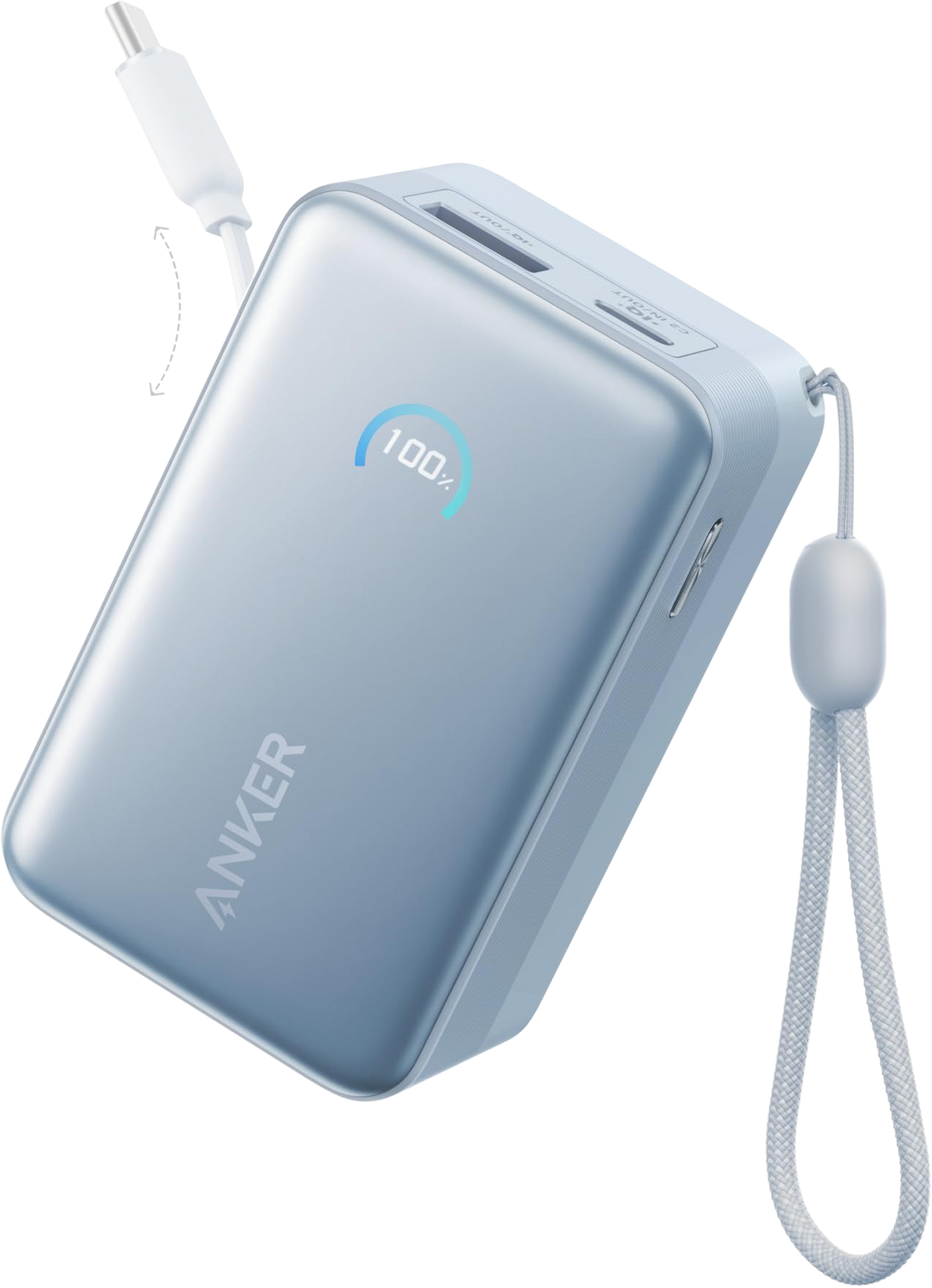 Externá batéria Anker Nano, 10000mAh, 45W, QC + PD, 1 x USB-A - 2 x USB-C, Modrá