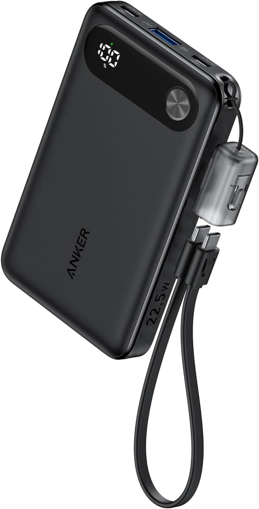 Externá batéria Anker PowerCore, 10000 mAh, 22,5 W, QC + PD, 1 x USB-A - 2 x USB-C, čierna A1257G11
