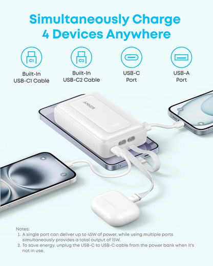 Externá batéria Anker Zolo, 20000 mAh, 45 W, QC + PD, 1 × USB-A – 3 × USB-C, čierna A110MH12
