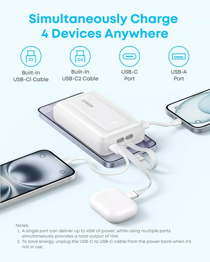 Externá batéria Anker Zolo, 20000mAh, 45W, QC + PD, 1 x USB-A - 3 x USB-C, Čierna A1681H12