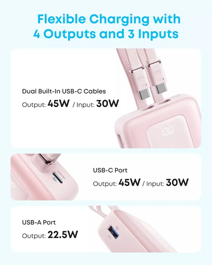 Externá batéria Anker Zolo, 20000mAh, 45W, QC + PD, 1 x USB-A - 3 x USB-C, Čierna A1681H12