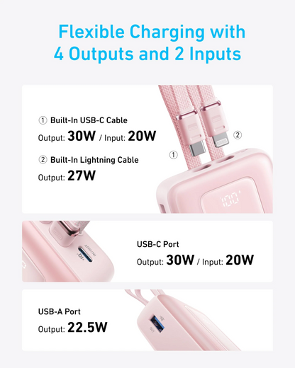 Externá batéria Anker Zolo, 20000 mAh, 30 W, QC + PD, 1 × Lightning – 1 × USB-A – 2 × USB-C, čierna A1681012