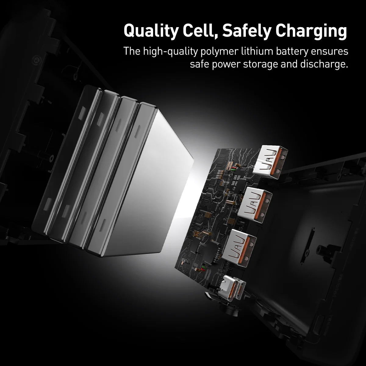 Externá batéria Baseus Adaman, 40000mAh, 22.5W, QC + PD, 1 x USB-C - 3 x USB-A, Čierna