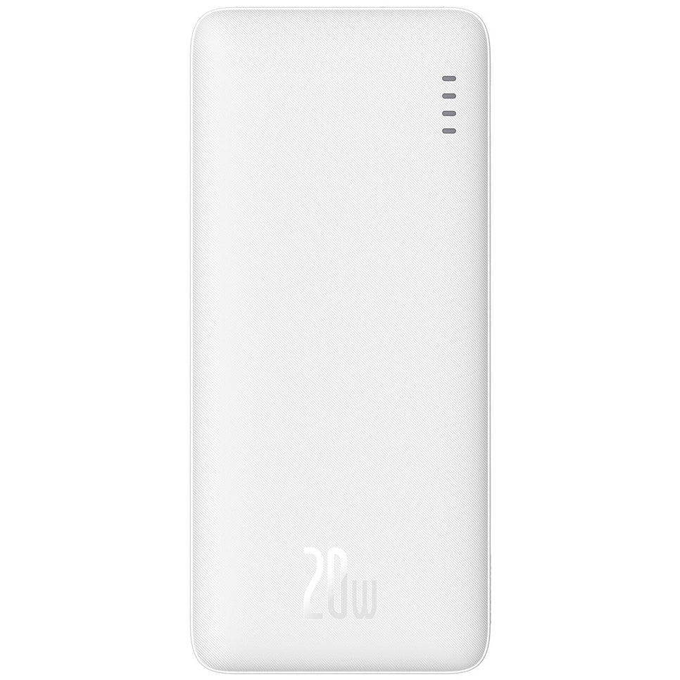 Externá batéria Baseus Airpow, 10000mAh, 20W, QC + PD, 1 x USB-A - 1 x USB-C, Biela
