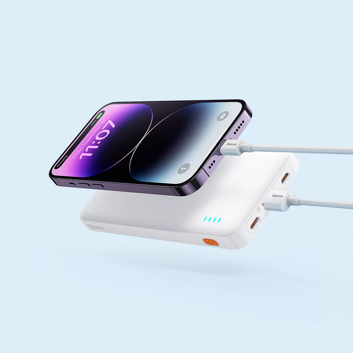 Externá batéria Baseus Airpow, 10000mAh, 20W, QC + PD, 1 x USB-A - 1 x USB-C, Biela