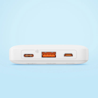 Externá batéria Baseus Airpow, 10000mAh, 20W, QC + PD, 1 x USB-A - 1 x USB-C, Biela