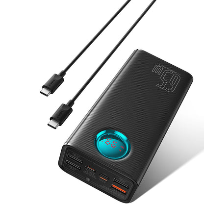 Externá batéria Baseus Amblight Digital Display, 26800mAh, 65W, QC + PD, 1 x USB-C - 4 x USB-A, čierna P10022402113-00