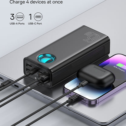 Externá batéria Baseus Amblight Digital Display, 26800mAh, 65W, QC + PD, 1 x USB-C - 4 x USB-A, čierna P10022402113-00