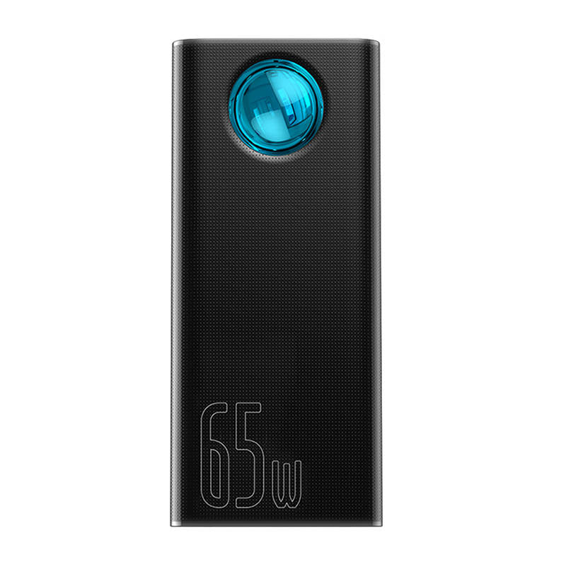 Externá batéria Baseus Amblight Digital Display, 30000mAh, 65W, QC + PD, 1 x USB-C - 4 x USB-A, Čierna PPLG000101