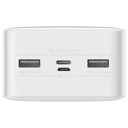 Externá batéria Baseus Bipow, 30000mAh, 15W, 1 x USB-C - 2 x USB-A, Biela PPBD050202