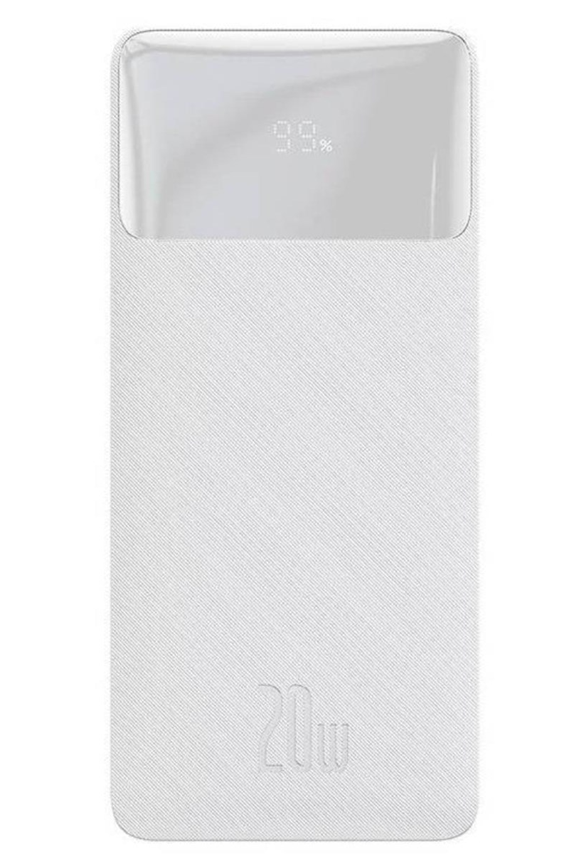 Externá batéria Baseus Bipow, 10000mAh, 20W, QC + PD, 1 x USB-C - 2 x USB-A, Biela PPBD050502