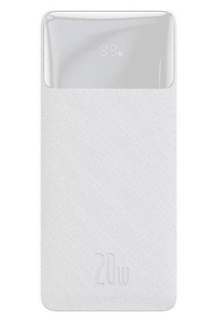 Externá batéria Baseus Bipow, 10000mAh, 20W, QC + PD, 1 x USB-C - 2 x USB-A, Biela PPBD050502