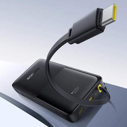 Externá batéria Baseus Bipow 2, 10000mAh, 20W, QC + PD, 1 x USB-A - 2 x USB-C, Čierna P10077101113-00