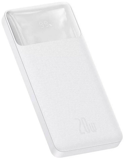 Externá batéria Baseus Bipow, 10000mAh, 20W, QC + PD, 1 x USB-C - 2 x USB-A, Biela PPBD050502