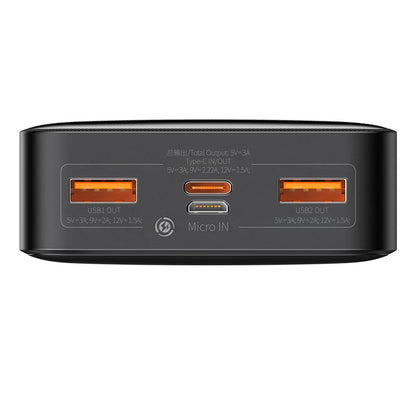 Externá batéria Baseus Bipow, 20000mAh, 20W, QC + PD, 1 x USB-C - 2 x USB-A, čierna PPBD050501