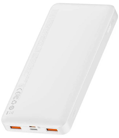 Externá batéria Baseus Bipow, 10000mAh, 20W, QC + PD, 1 x USB-C - 2 x USB-A, Biela PPBD050502