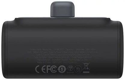 Externá batéria Baseus Compact, 5000mAh, 20W, PD, 2 x USB-C, Čierna P10068306113-00