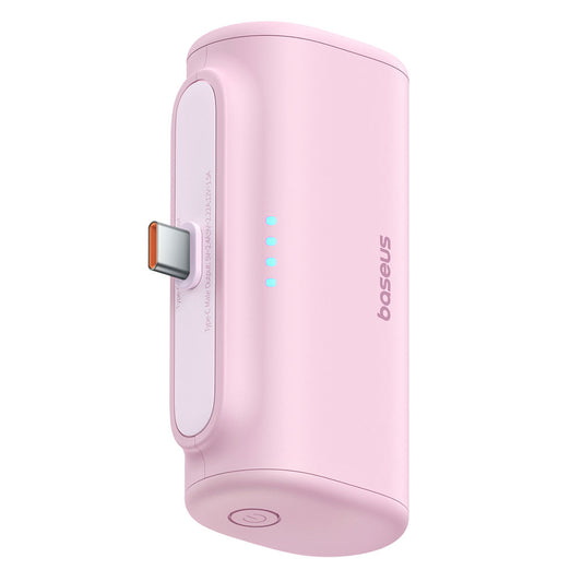 Externá batéria Baseus Compact, 5000mAh, 20W, PD, 2 x USB-C, Ružová P10068306413-00