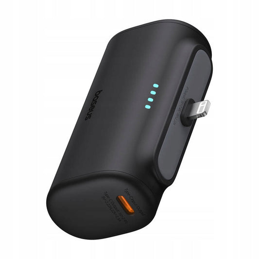 Externá batéria Baseus Compact, 5000mAh, 20W, PD, 1 x Lightning - 1 x USB-C, Čierna P10068307113-00