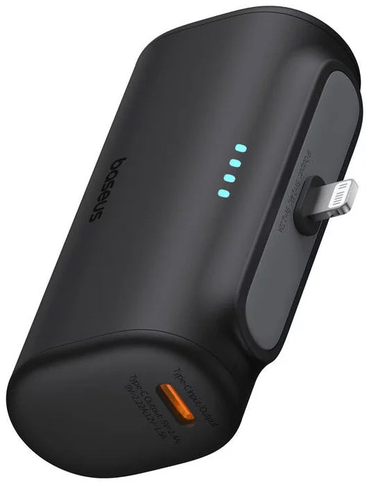 Externá batéria Baseus Compact, 5000mAh, 20W, PD, 1 x Lightning - 1 x USB-C, Čierna P10068307113-00