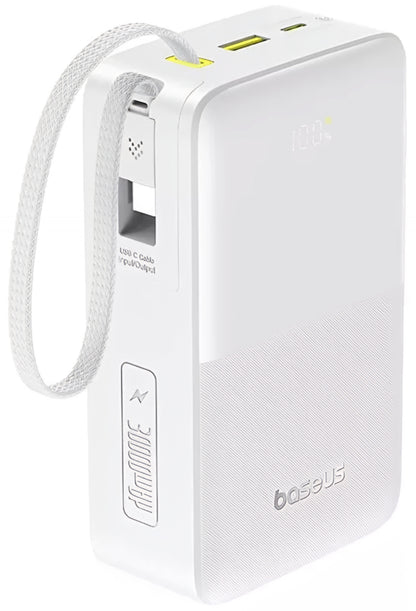Externá batéria Baseus EnerFill Bipow2 Pro, 30000mAh, 22.5W, QC + PD, 1 x USB-A - 2 x USB-C, Biela E0028101