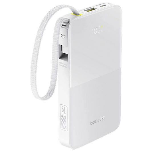 Baseus EnerFill Bipow2 Pro External Battery, 10000mAh, 22.5W, QC + PD, 1 x USB-A - 2 x USB-C, White E0027601