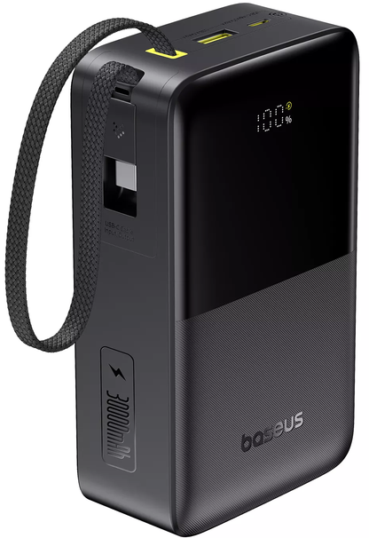 Externá batéria Baseus EnerFill Bipow2 Pro, 30000mAh, 22.5W, QC + PD, 1 x USB-A - 2 x USB-C, Čierna E0028100