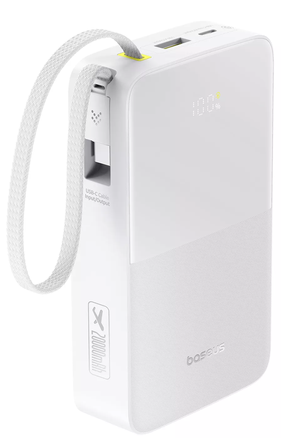 Externá batéria Baseus EnerFill Bipow2 Pro, 20000mAh, 22.5W, QC + PD, 1 x USB-A - 2 x USB-C, Biela E0027700