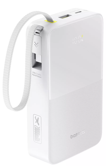 Externá batéria Baseus EnerFill Bipow2 Pro, 20000mAh, 22.5W, QC + PD, 1 x USB-A - 2 x USB-C, Biela E0027700