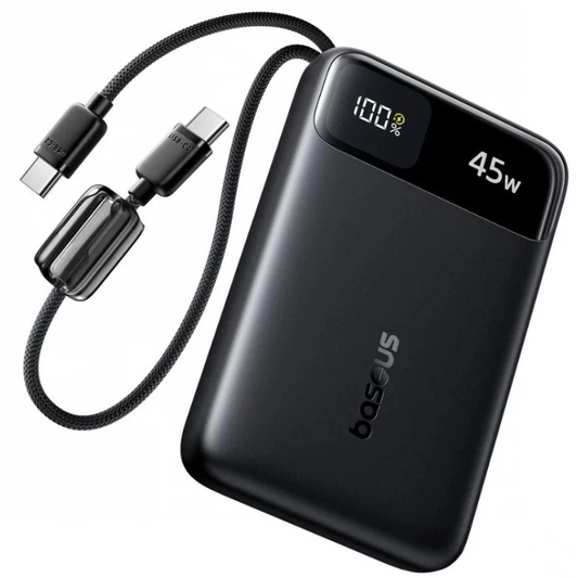 Externá batéria Baseus EnerFill FC11, 10000mAh, 45W, QC + PD, 1 x USB-A - 3 x USB-C, čierna E0031000